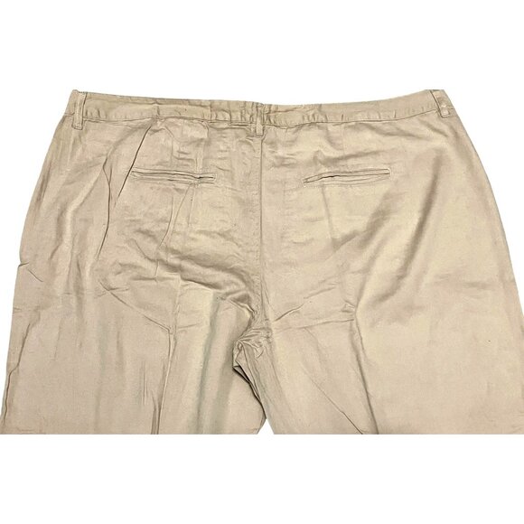 Woman Within NWOT Stretch Cotton Chino Straight Leg Pant Sz 28 Wide Petite Beige - Picture 8 of 10